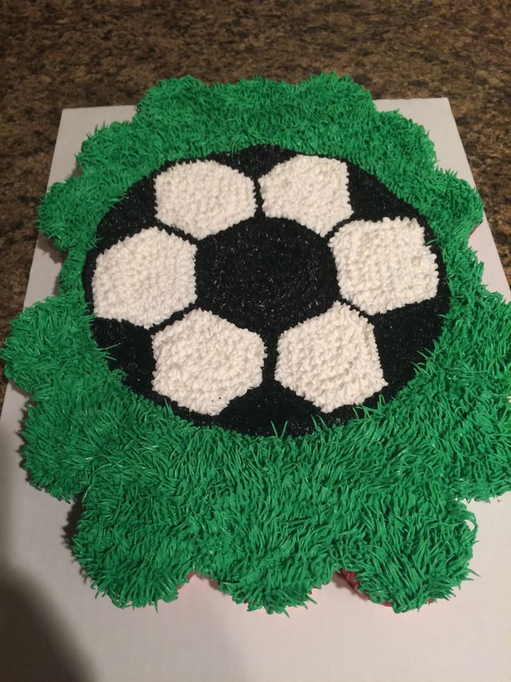 Soccer ball fondant cake Bday in 2018…